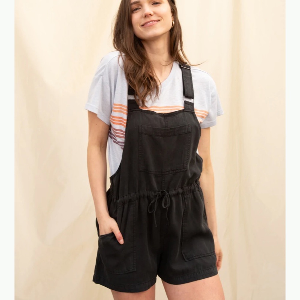 Thread and Supply Shortall - linen short overalls. Size Med